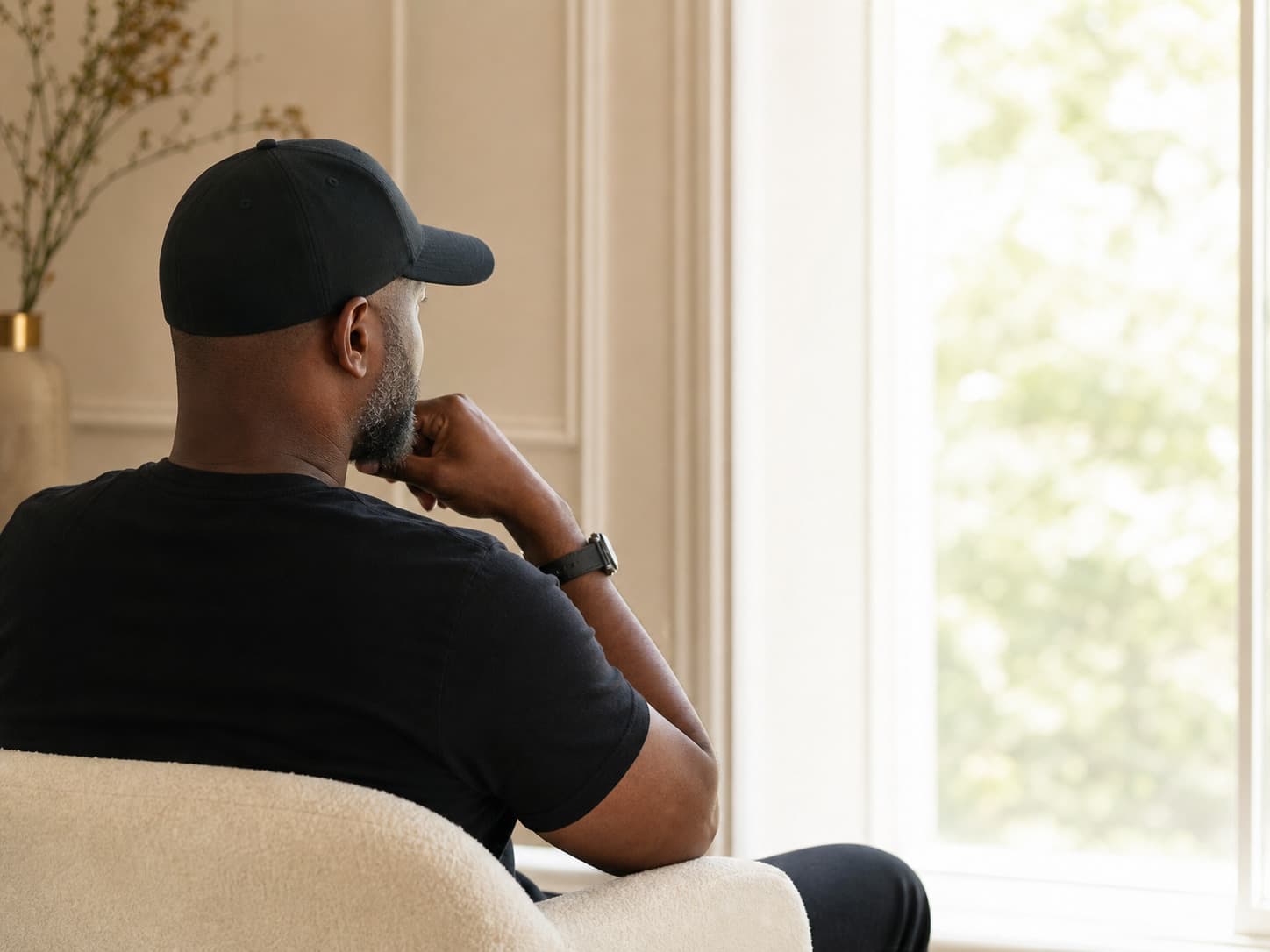 Jay P. sitting in quiet reflection